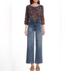 KUT from the Kloth Meg High Rise Wide Leg Inset Front Pocket Jean Size 10